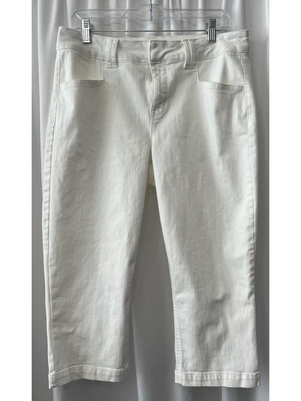 M Jeans by Maurices Capri Jeans Womens 16 White Denim Mid Rise